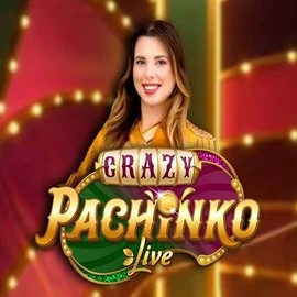Crazy Pachinko slot logo by Evolution at Rocketplay casino