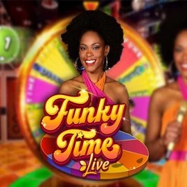 Funky Time slot visual from Evolution available on rocket-play-casino.org