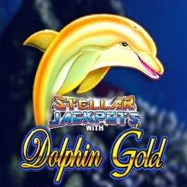 Dolphin Gold with Stellar Jackpots slot visual from Lightning Box Game available on rocket-play-casino.org